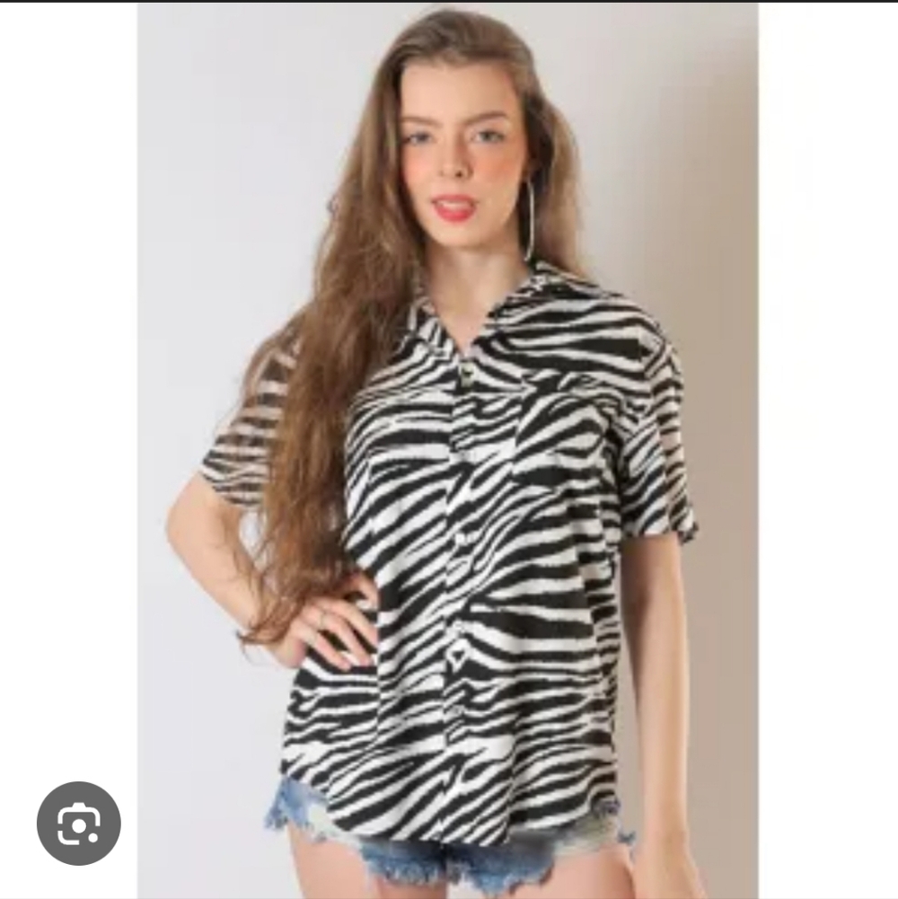 Princess Polly Zebra Print Top Button Down 0